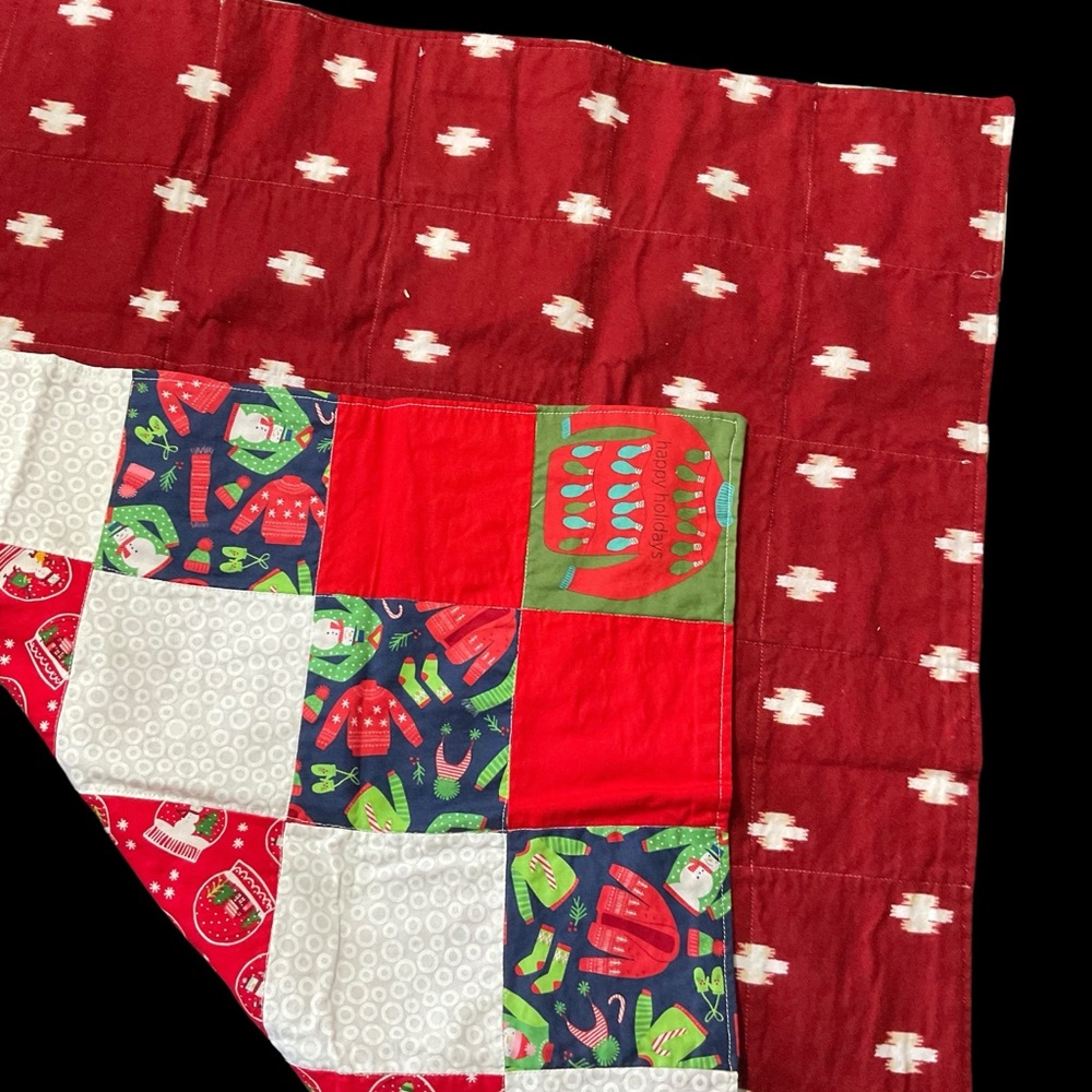 Handmade Lovie Blanket(cotton front/flannel back)and matching crinkle mini Lovie - Picture 2 of 7